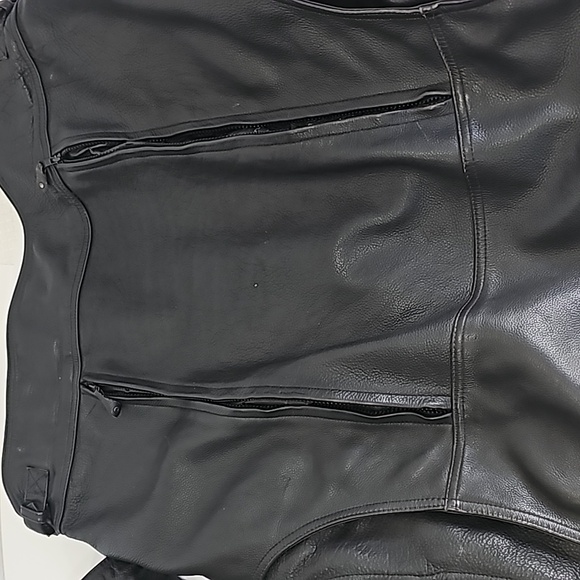 First Classics Black Leather Gear Men's Motorcycle Biker Jacket Size XL - Picture 14 of 16